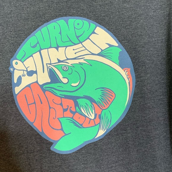 Rowdy Gentlemen Fish Theme Graphic Tee Sz S - Picture 1 of 6